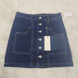 NWT ADRIANO GOLDSCHMIED Sz12Y GIRL'S THE COLETTE BUTTON FRONT STRETCH DENIM SKIR